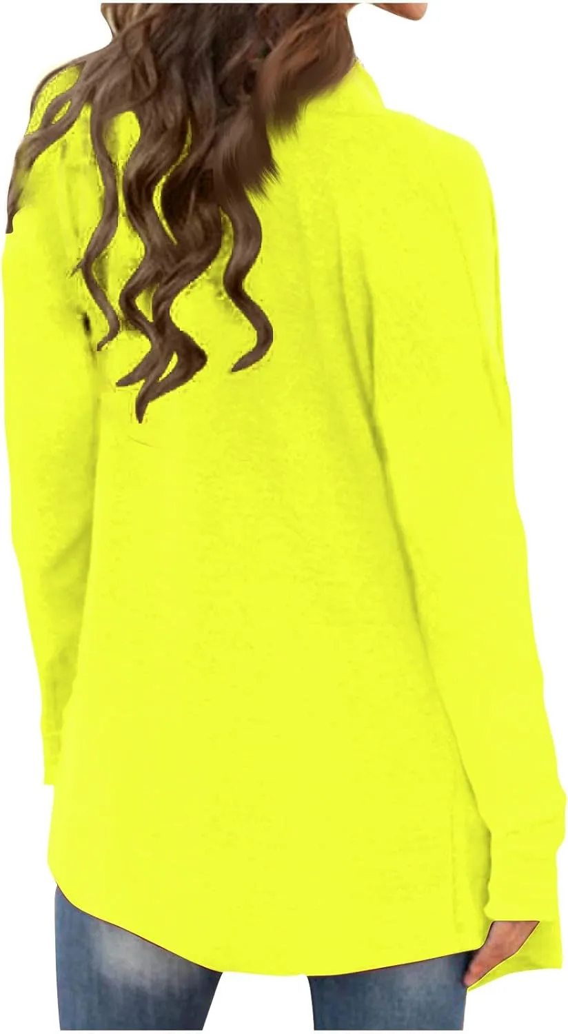 Cardigan Sweaters for Women, Casual Long Sleeve Open Front Solid Lightweight Cardigan Spring Oversized Soft Jackets