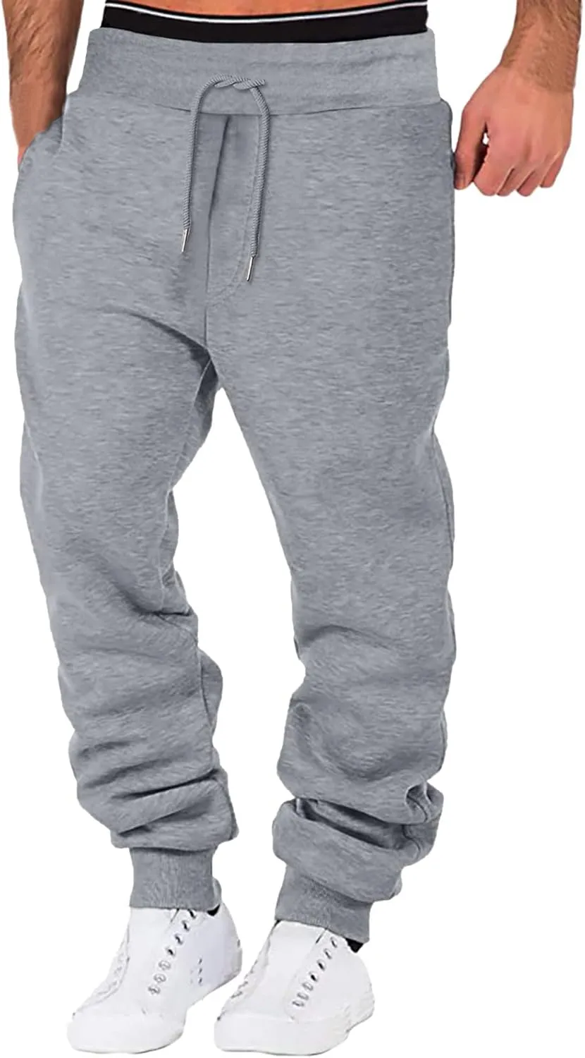 Cargo Pants for Men Relaxed Fit Drawstring Sport Trousers with Pockets Mens Sweatpants Slim Fit Sports Active Joggers