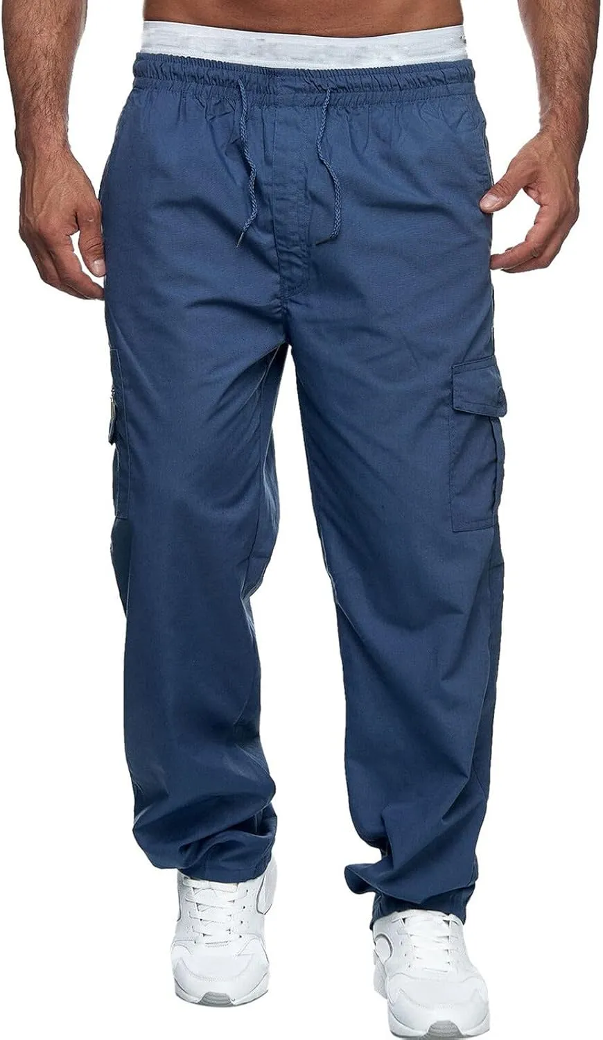 Cargo Pants for Men Relaxed Fit Mens Cargo Pants Comfortable Basic Pants Sport Daily Workout Pants Mens Baggy Joggers