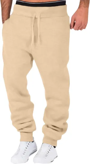 Cargo Pants for Men Relaxed Fit Pant Mens Cotton Linen Pants Loose Casual Lightweight Elastic Waist Drawstring Beach