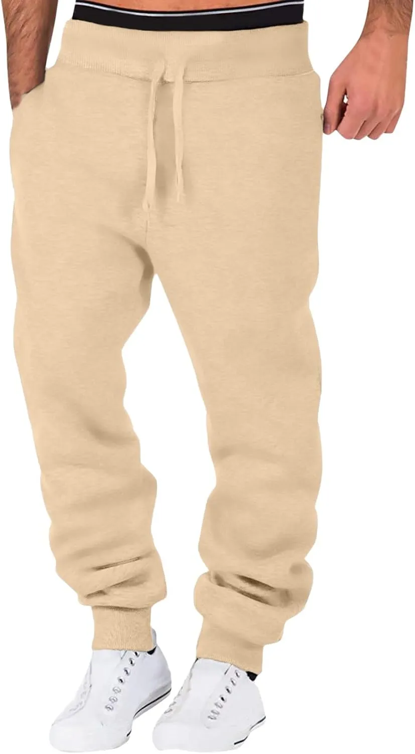 Cargo Pants for Men Relaxed Fit Pant Mens Cotton Linen Pants Loose Casual Lightweight Elastic Waist Drawstring Beach