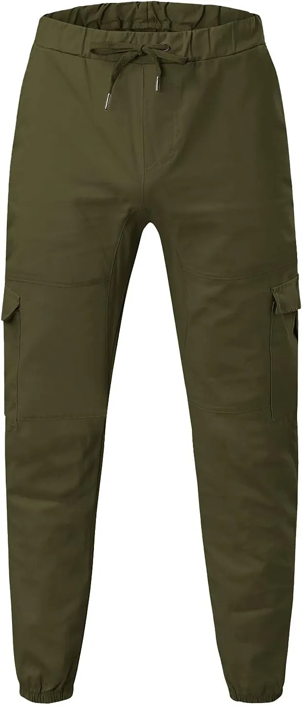 Cargo Sweatpants for Men Mens Lounge Pants Men's Fleece Lined Cargo Sweatpants Open Bottom Straight Leg Casual Loose