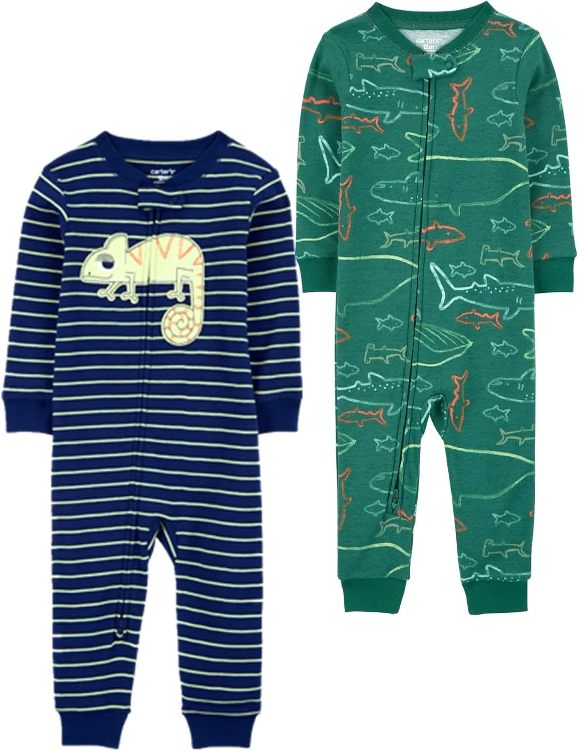 Carter's Boys' 2-Pack Cotton Footless Pajamas