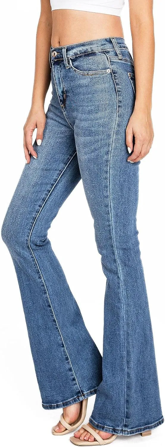 Celebrity Pink Women's Juniors High Waisted Flared Bell Bottoms