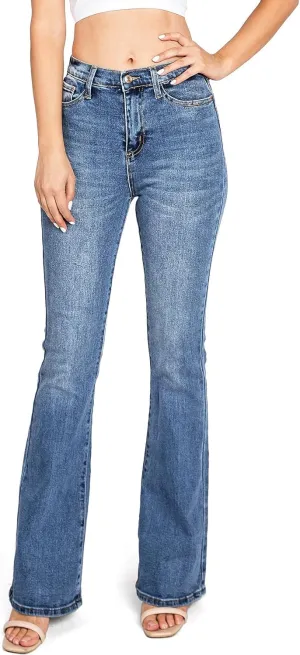 Celebrity Pink Women's Juniors High Waisted Flared Bell Bottoms