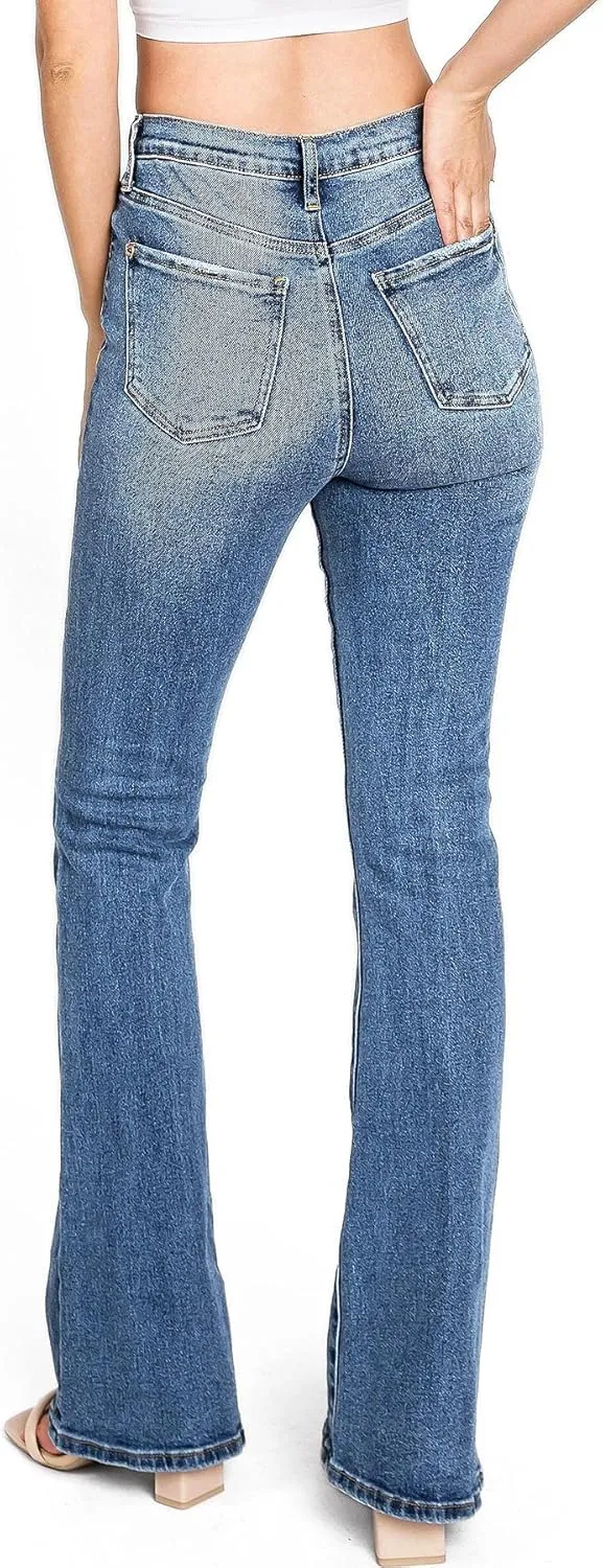 Celebrity Pink Women's Juniors High Waisted Flared Bell Bottoms