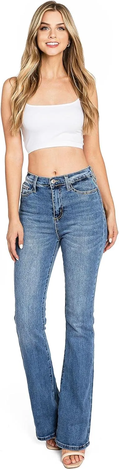 Celebrity Pink Women's Juniors High Waisted Flared Bell Bottoms