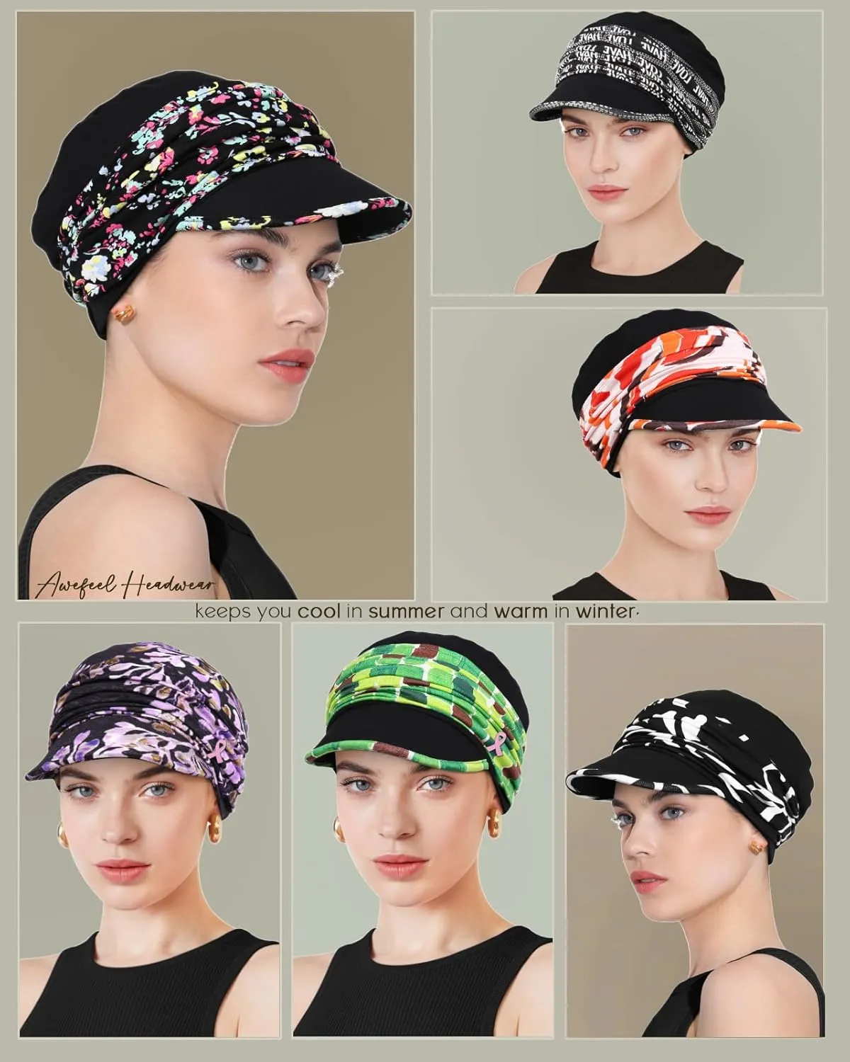 Chemo Headwear Viscose Newsboy Cap for Women Summer Hats