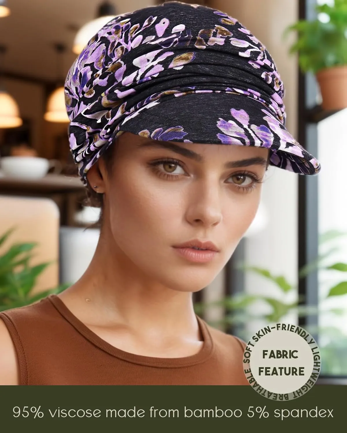 Chemo Headwear Viscose Newsboy Cap for Women Summer Hats