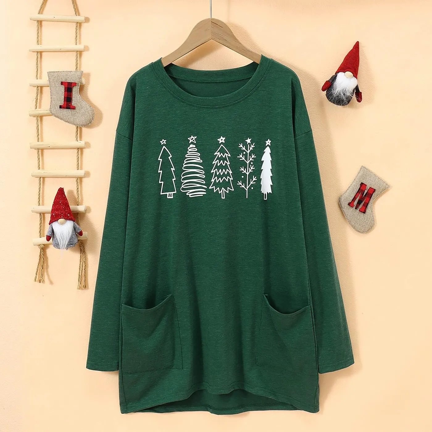 CM C&M WODRO Christmas Movie Long Sleeve Shirt Women Tops This is My Xmas Watching Sweatshirt Tree Truck Graphic Pullover Tee
