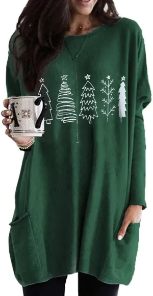 CM C&M WODRO Christmas Movie Long Sleeve Shirt Women Tops This is My Xmas Watching Sweatshirt Tree Truck Graphic Pullover Tee