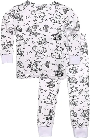 Colorable Pajamas for Kids Funny DIY Hand Painted Homewear Set Color Your Own Pajamas You Can Color with Markers