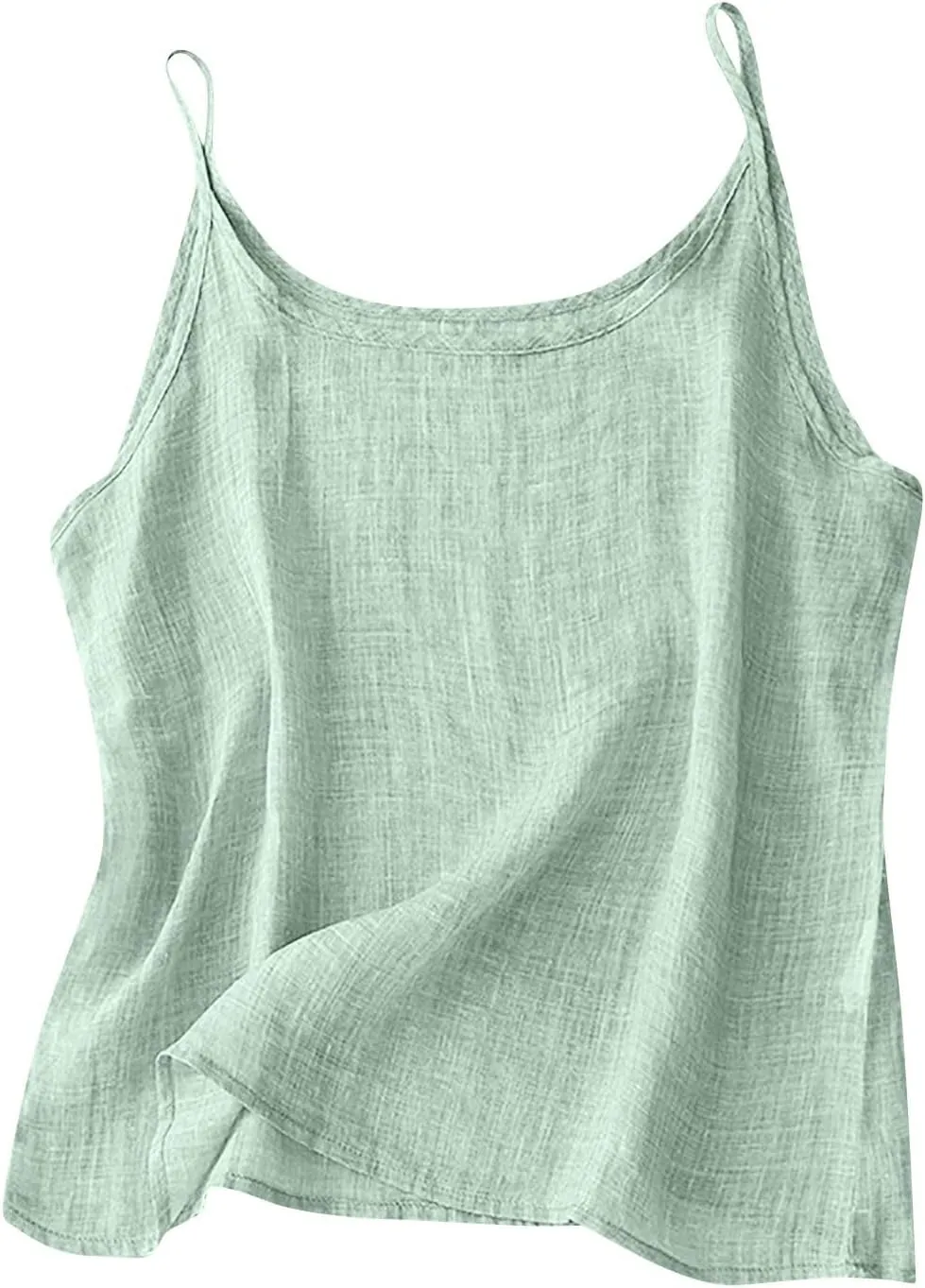 Cotton Linen Camisole Tops for Women Solid Spaghetti Strap Loose Fit Tank Top Summer 2025 Casual Sleeveless Shirts