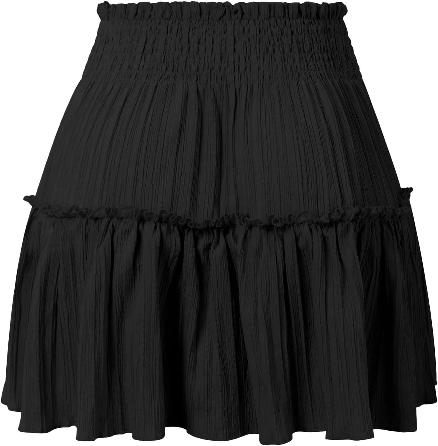 Cotton Linen Short Skirts for Women Pleated Skirts for Women Tiered Skirts Ruffle Pleated High Waisted Mini Skirts