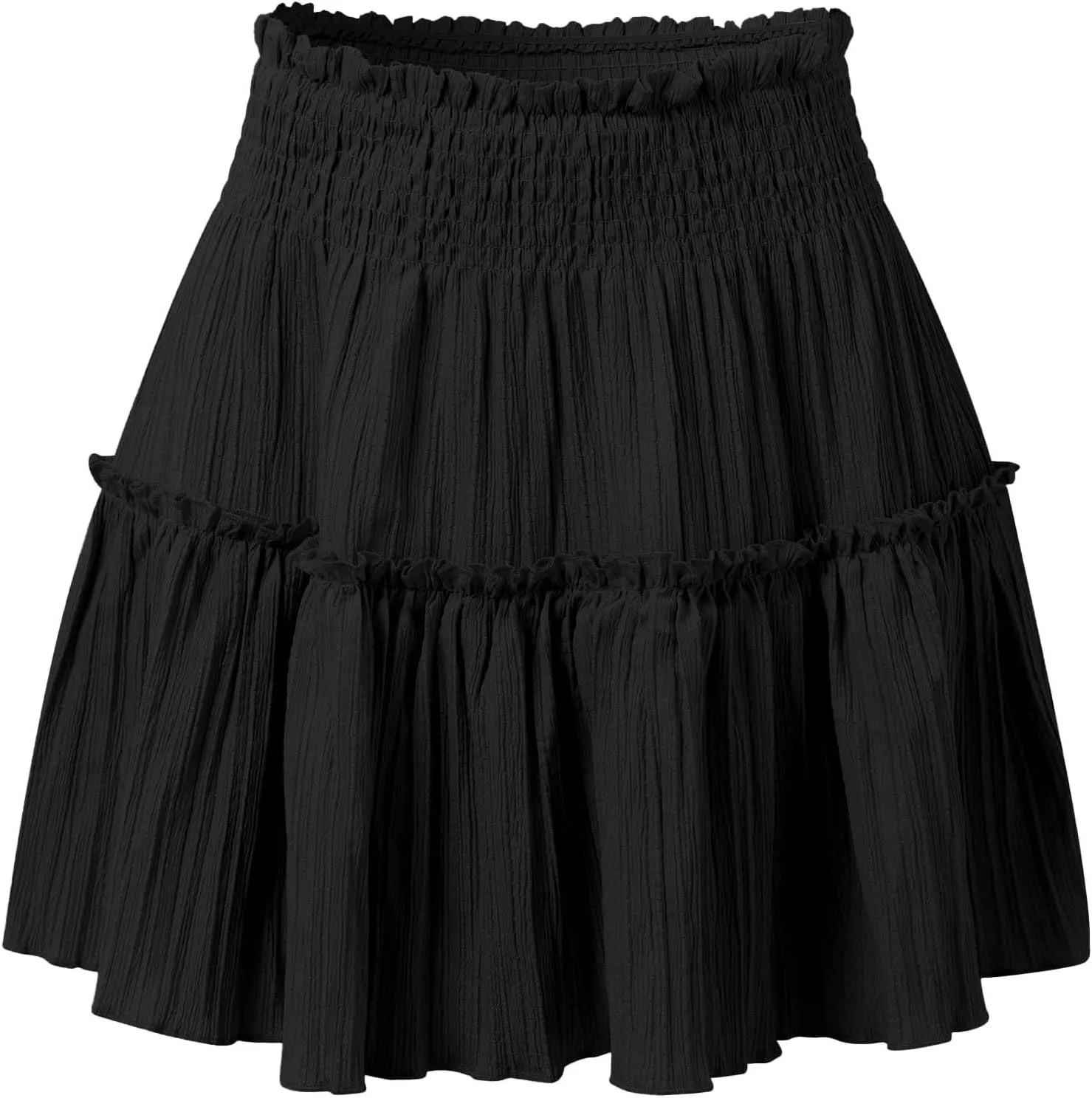 Cotton Linen Short Skirts for Women Pleated Skirts for Women Tiered Skirts Ruffle Pleated High Waisted Mini Skirts