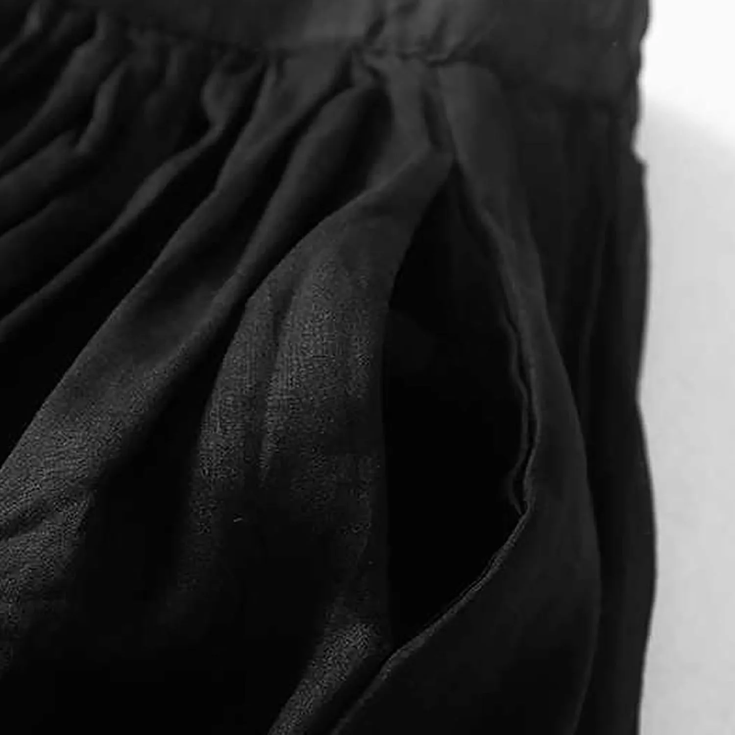 Cotton Linen Skirts Women Summer Flowy Skirts Elastic Waist Drawstring Skirts Beach Vacation Skirts Casual Maxi Skirt