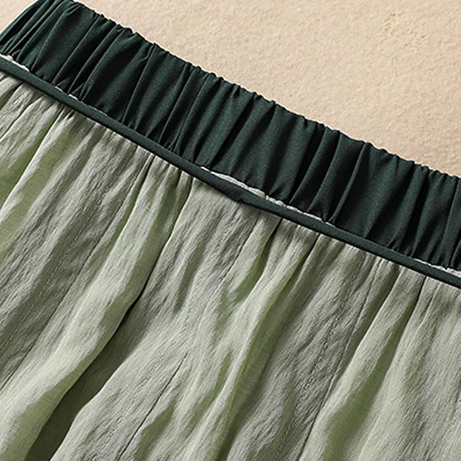 Cotton Linen Skirts Women Summer Flowy Skirts Elastic Waist Drawstring Skirts Beach Vacation Skirts Casual Maxi Skirt