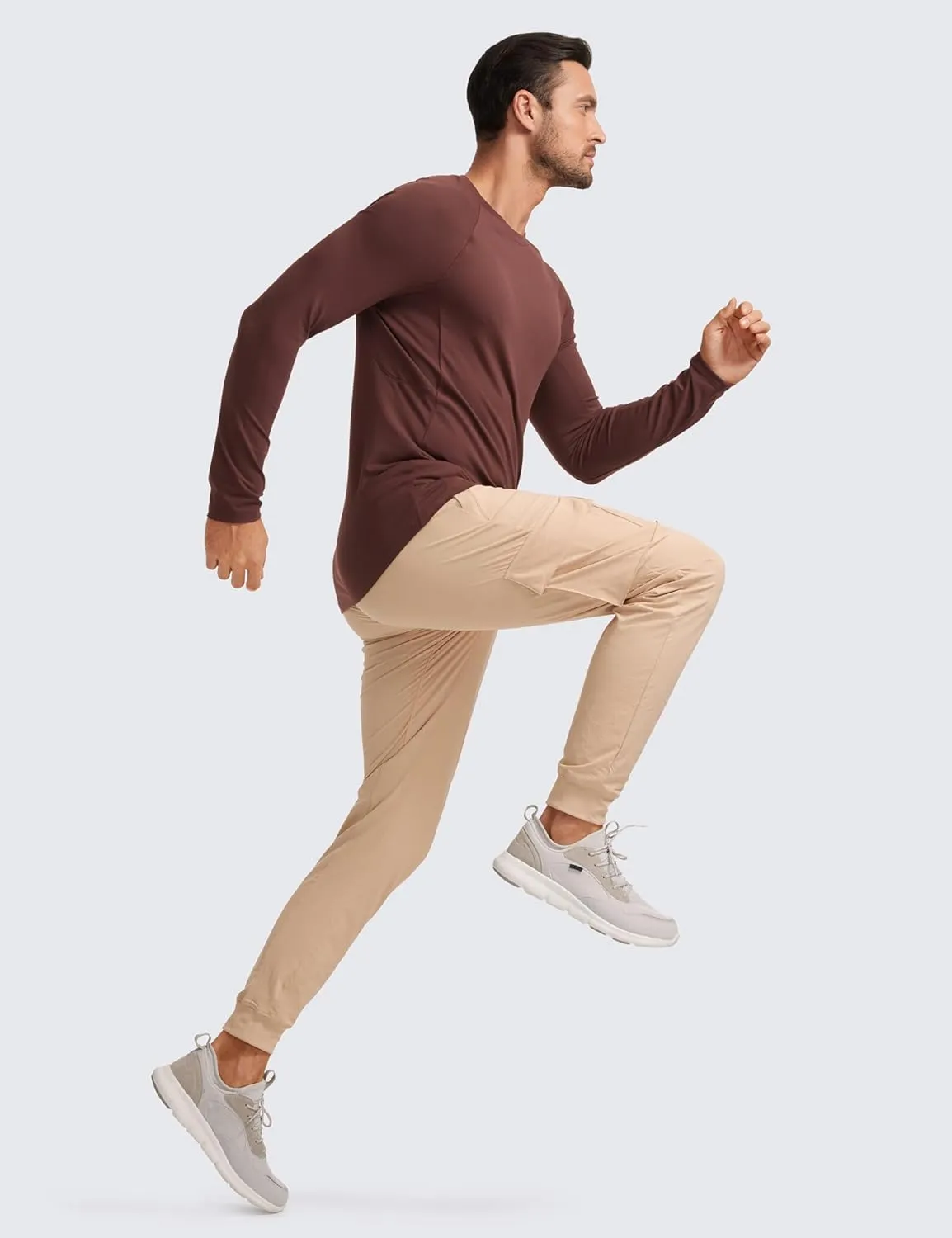 CRZ YOGA Mens Long Sleeve Tee Shirts Pullover Casual Lounge Shirts Quick Dry Running Gym Crew Neck T-Shirt Tops