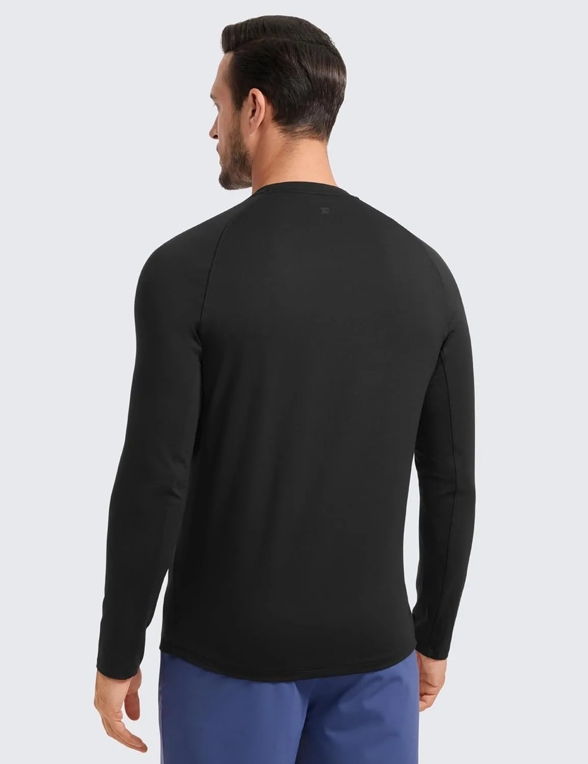 CRZ YOGA Mens Long Sleeve Tee Shirts Pullover Casual Lounge Shirts Quick Dry Running Gym Crew Neck T-Shirt Tops