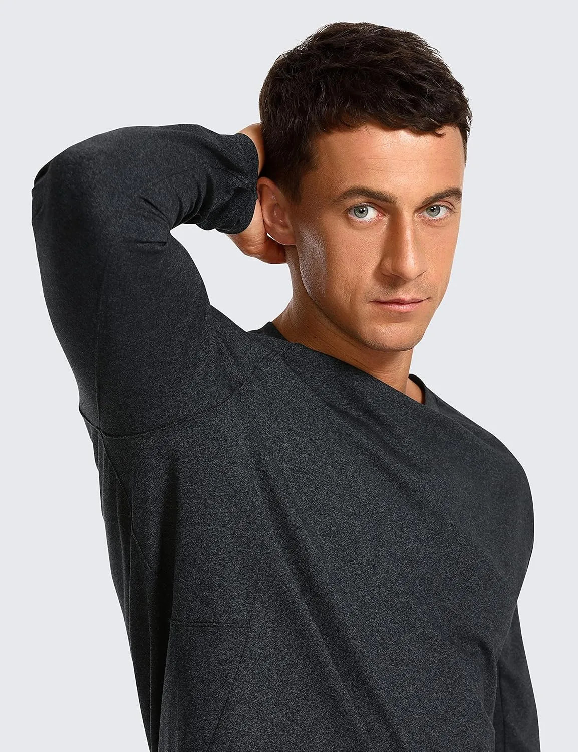 CRZ YOGA Mens Long Sleeve Tee Shirts Pullover Casual Lounge Shirts Quick Dry Running Gym Crew Neck T-Shirt Tops