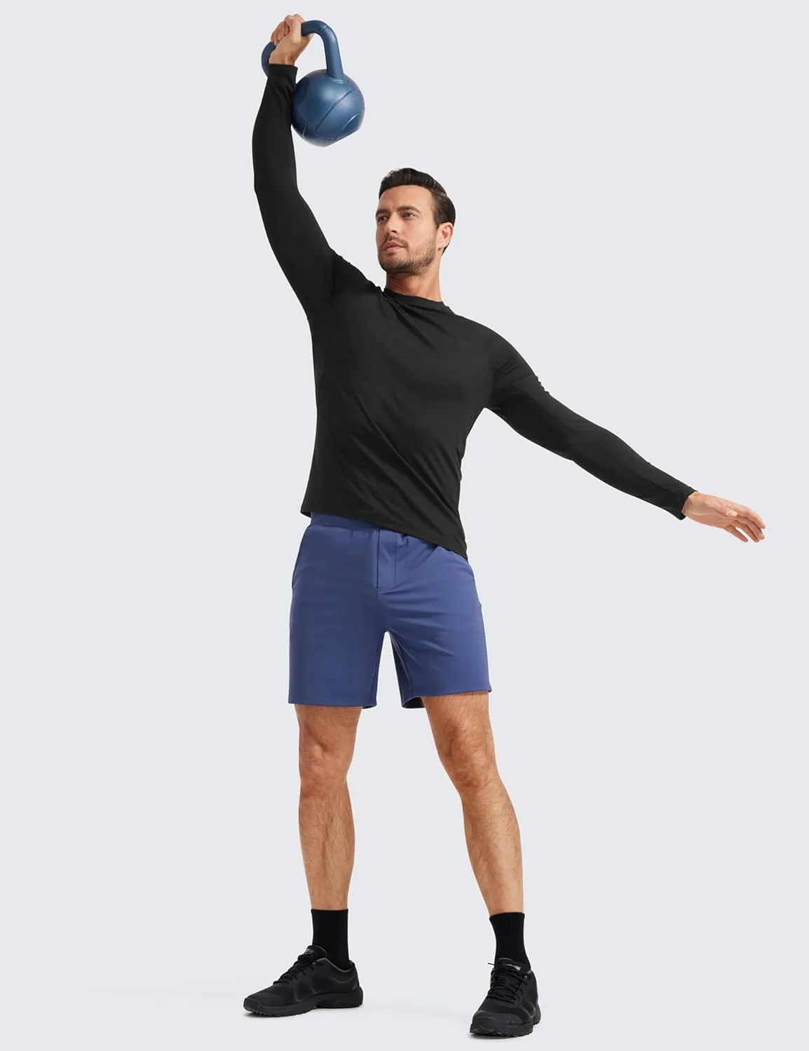 CRZ YOGA Mens Long Sleeve Tee Shirts Pullover Casual Lounge Shirts Quick Dry Running Gym Crew Neck T-Shirt Tops