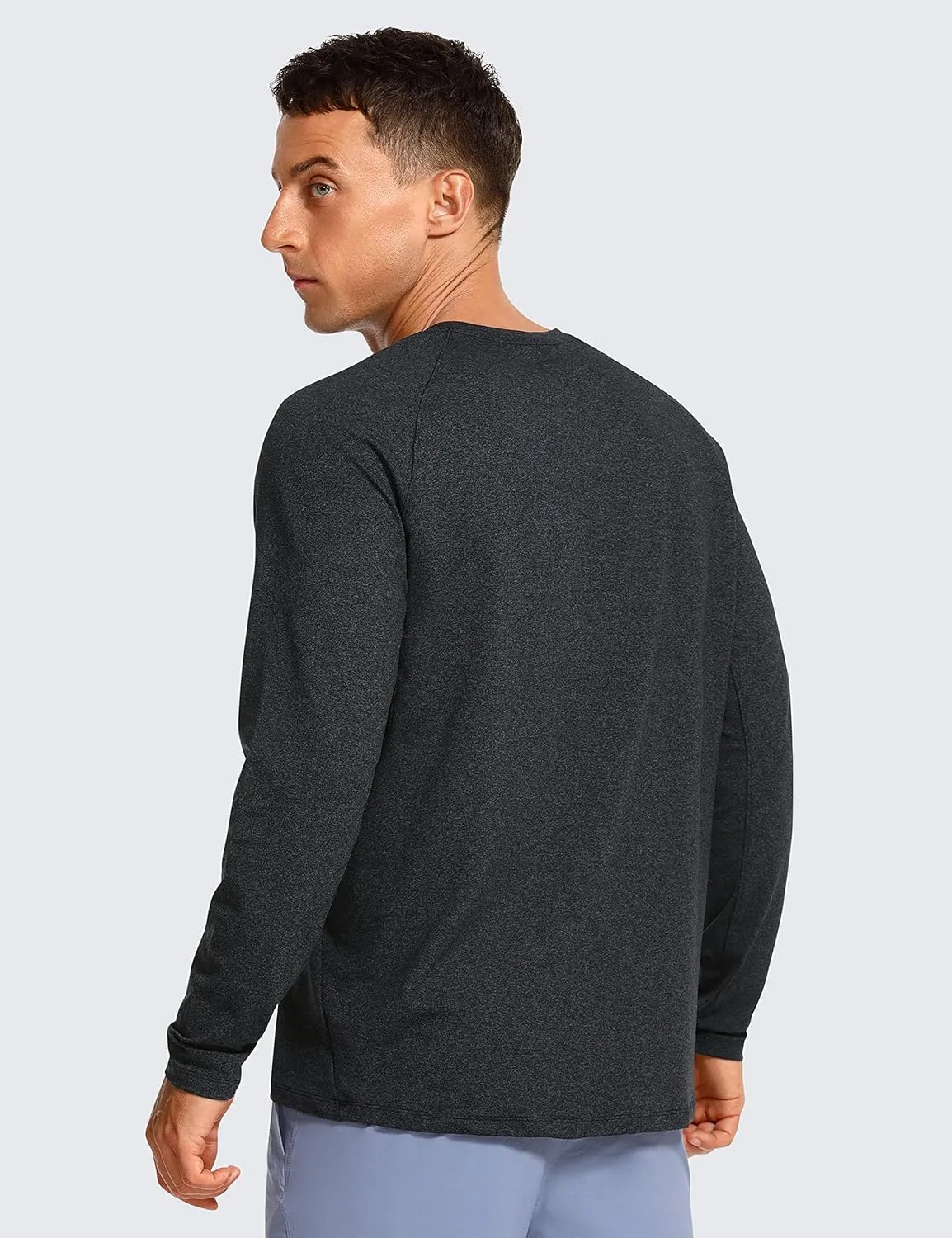 CRZ YOGA Mens Long Sleeve Tee Shirts Pullover Casual Lounge Shirts Quick Dry Running Gym Crew Neck T-Shirt Tops