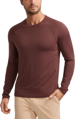 CRZ YOGA Mens Long Sleeve Tee Shirts Pullover Casual Lounge Shirts Quick Dry Running Gym Crew Neck T-Shirt Tops