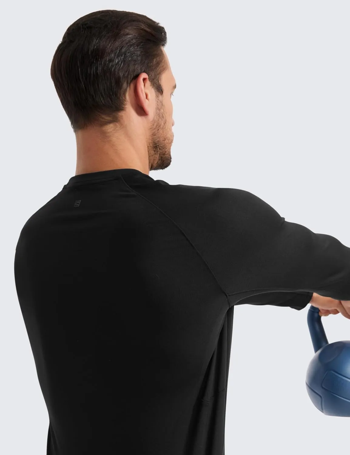 CRZ YOGA Mens Long Sleeve Tee Shirts Pullover Casual Lounge Shirts Quick Dry Running Gym Crew Neck T-Shirt Tops