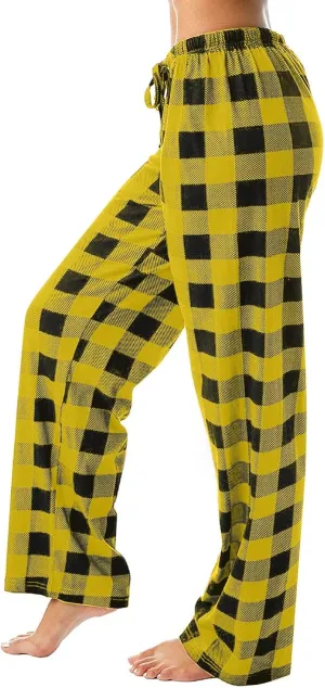 Cute Plaid Pajama Pants for Women - Casual Drawstring Bottoms - Christmas Pajamas