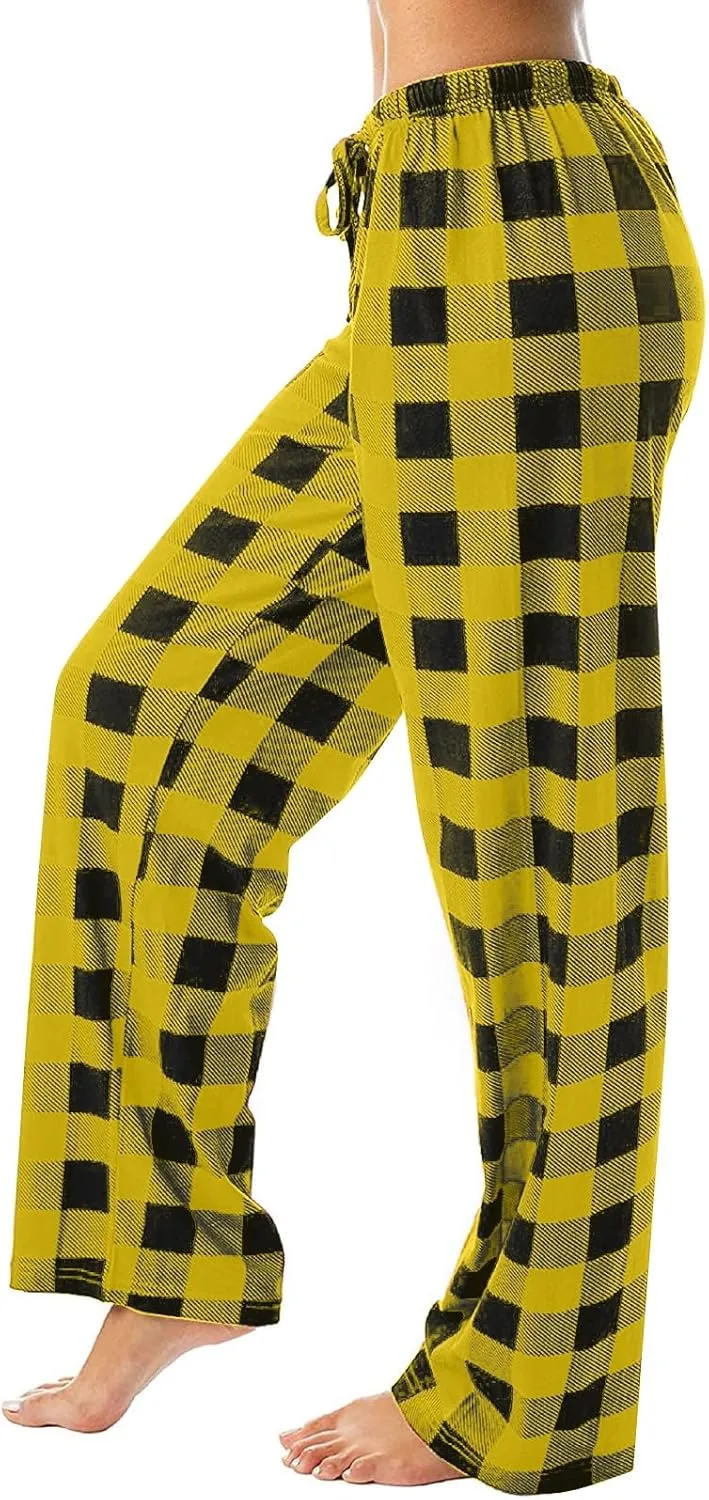 Cute Plaid Pajama Pants for Women - Casual Drawstring Bottoms - Christmas Pajamas