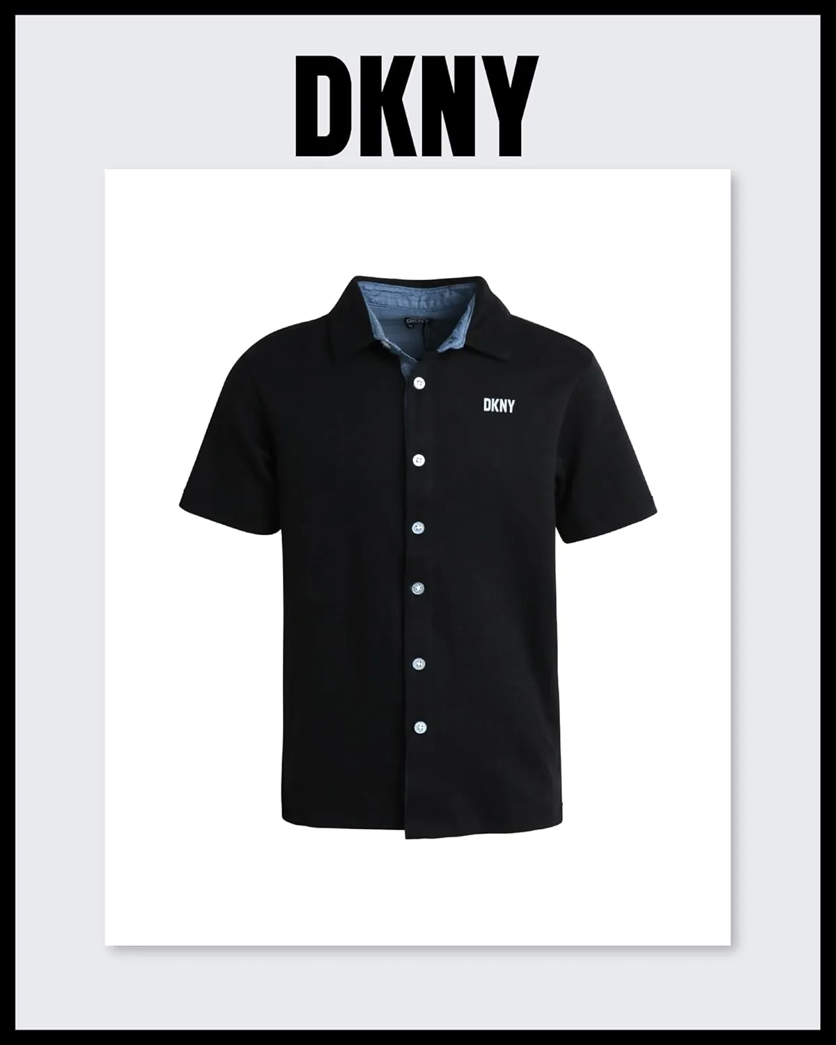 DKNY Boys' Pants Set - 2 Piece Short Sleeve Collared Button Down Shirt and Flat Front Tech Jogger Pants for Boys (Sizes:8-12)