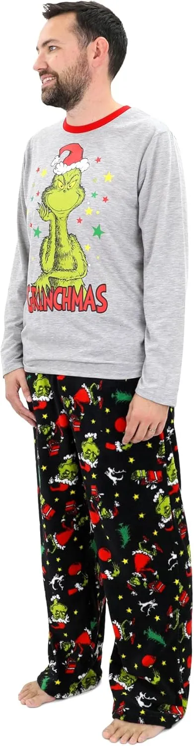 Dr. Seuss Grinch Pajamas - Family Christmas Pajamas Set - Merry Grinchmas Matching PJs - Adults & Kids Grinch Sleepwear Set