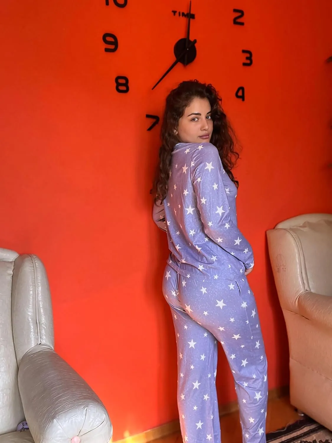 Ekouaer Womens 2 Pack Pajama Set Long Sleeve Pajamas Top and Pants V Neck Pjs Set Soft Loungewear with Pockets