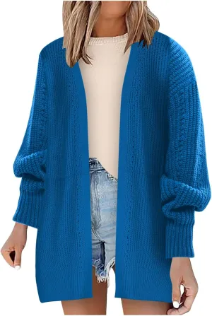 Fall Sweaters V Neck Solid Color Oversized Cardigans for Women Soft Baggy Fall Chunky Knit Cardigans Dressy Casual