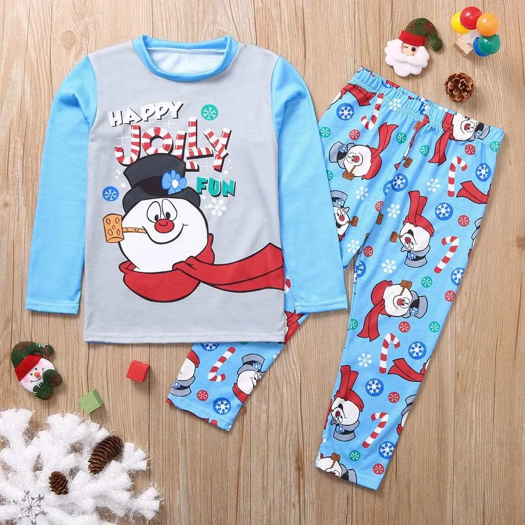 Family Matching Christmas Pajamas Set Cotton Xmas Deer Holiday Pajamas Sleepwear Dad Mom Kids PJs