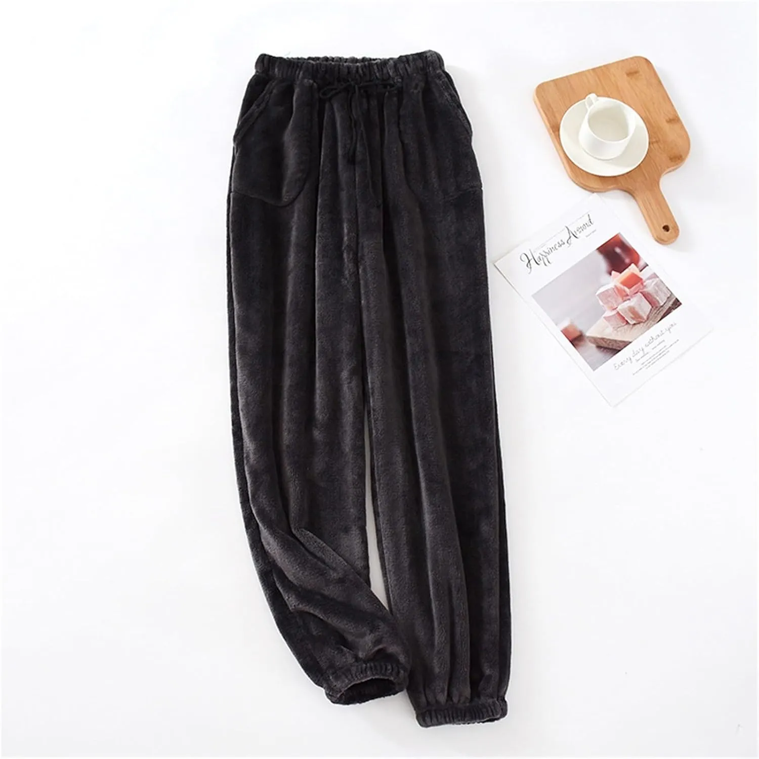 Flannel Pajama Pants Women Relaxed Fit Plush Casual Fleece Comfy Elastic Waist Sleep Pj Pants Bottoms