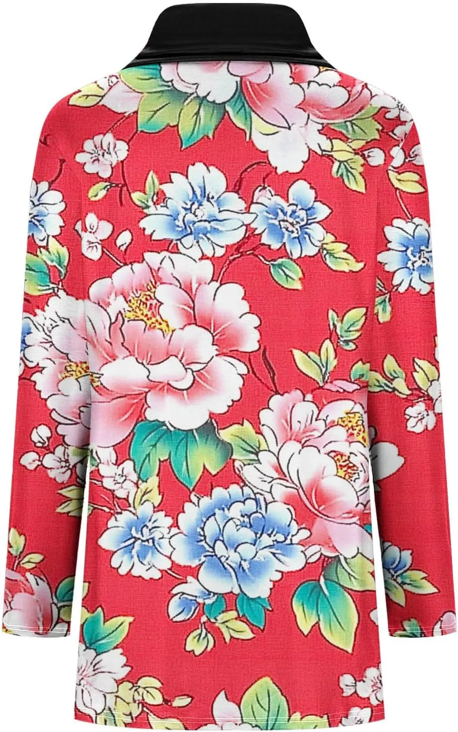 Floral Tops for Women Long Sleeve Cowl Tops Casual Trendy Tops Button Down Tunic Tops Dressy Casual Tops for 2024