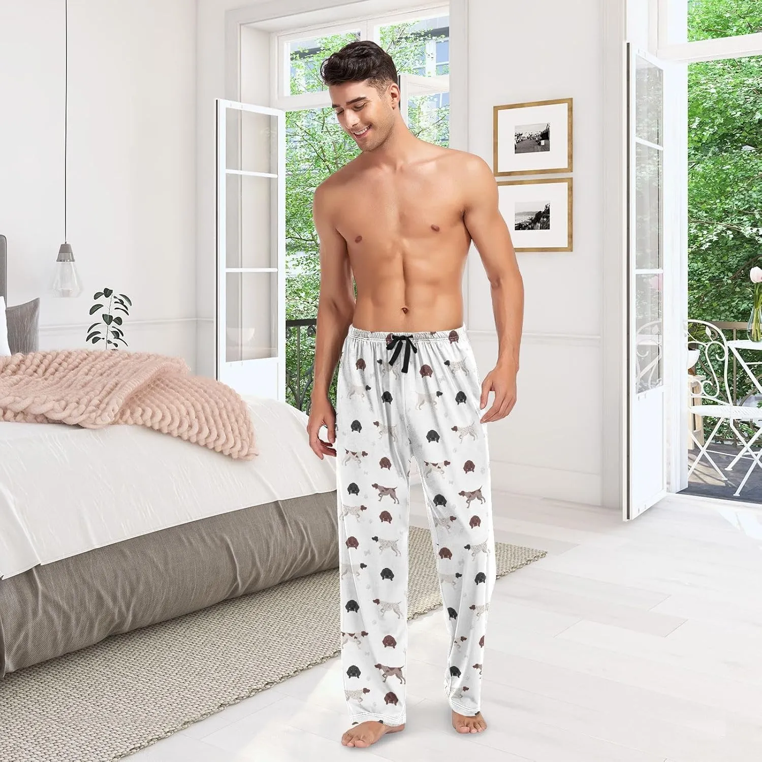 German Shorthaired Pointer Dogs Men's Pajama Pants Sleepwear Lounge Pajama Bottoms