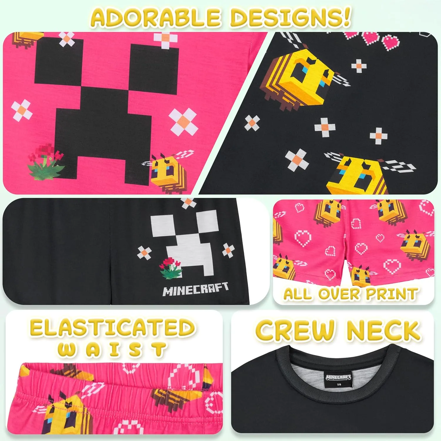 Girls Pajamas Pack of 2 Cute PJs Teens Kids' Pajamas Girls' Sleepwear