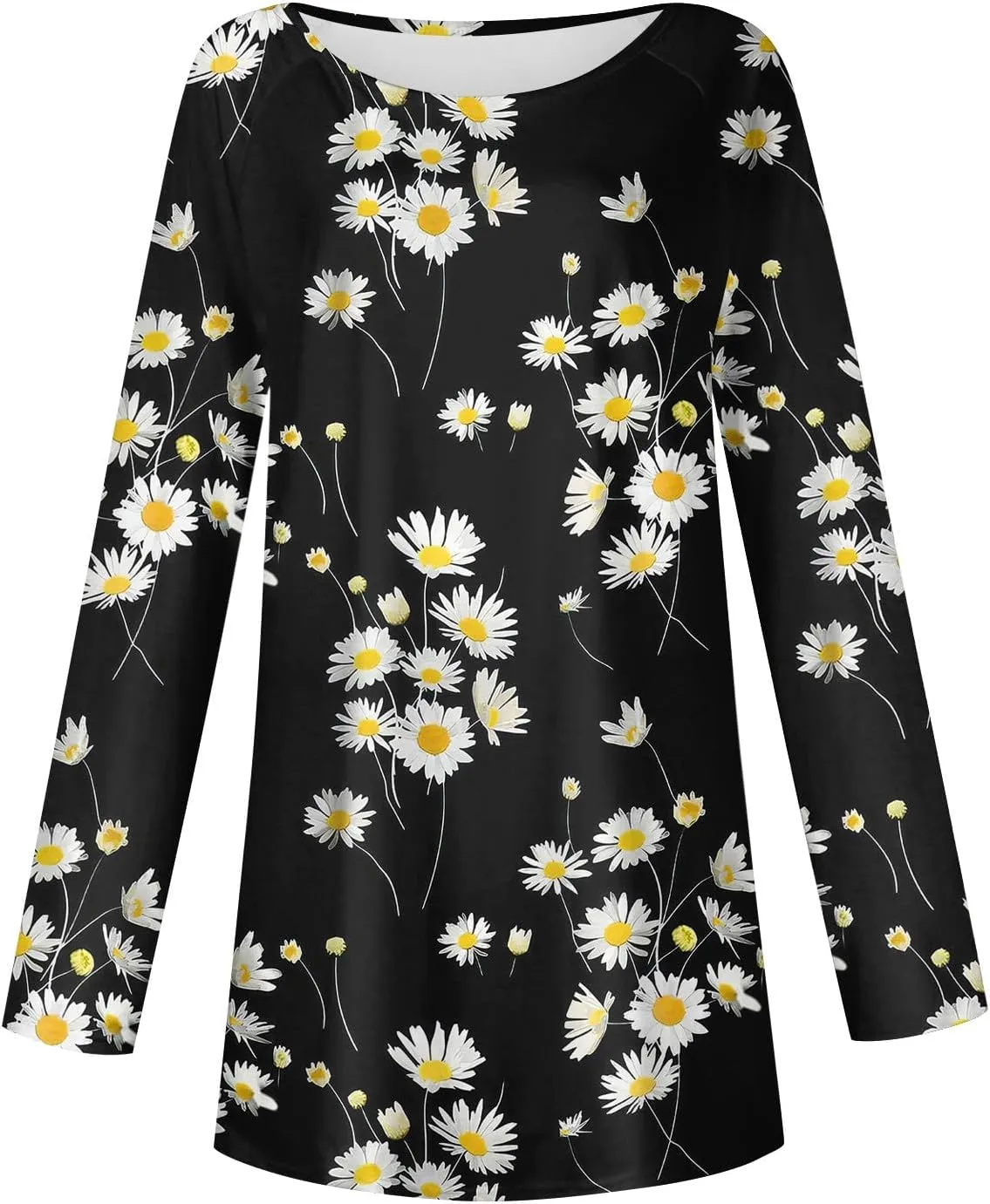 Going Out Tops For Women, Womens Loose Fit Long Sleeve Blouse Trendy Crewneck Tunics Or Tops To Wear With Leggings