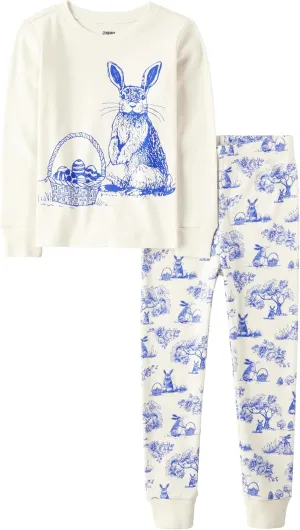 Gymboree Baby Girls' and Toddler Easter Gymmie Short Sleeve Top and Pant Cotton 2-Piece Pajama Sets