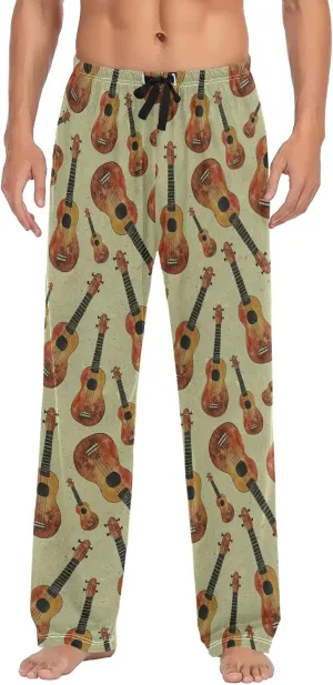 Hawaiian Guitar Ukulele Pattern Men's Pajama Pants Sleepwear Lounge Pajama Bottoms