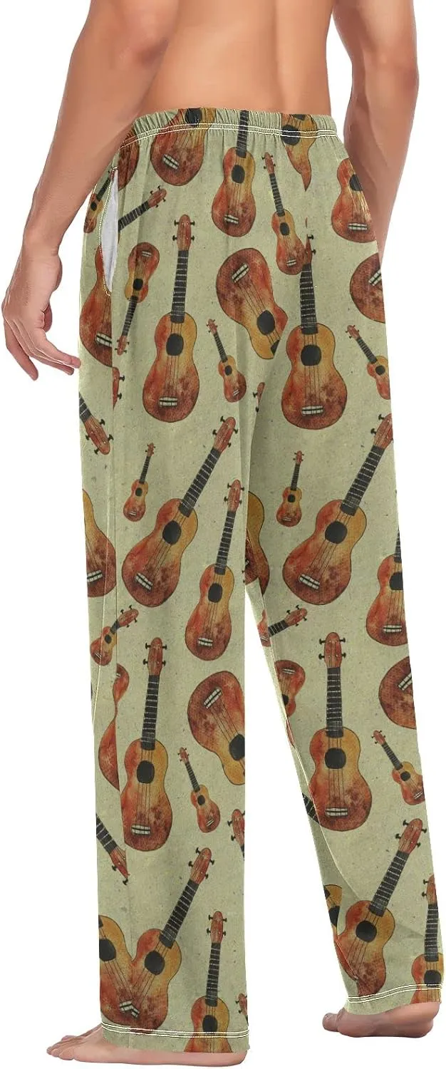 Hawaiian Guitar Ukulele Pattern Men's Pajama Pants Sleepwear Lounge Pajama Bottoms