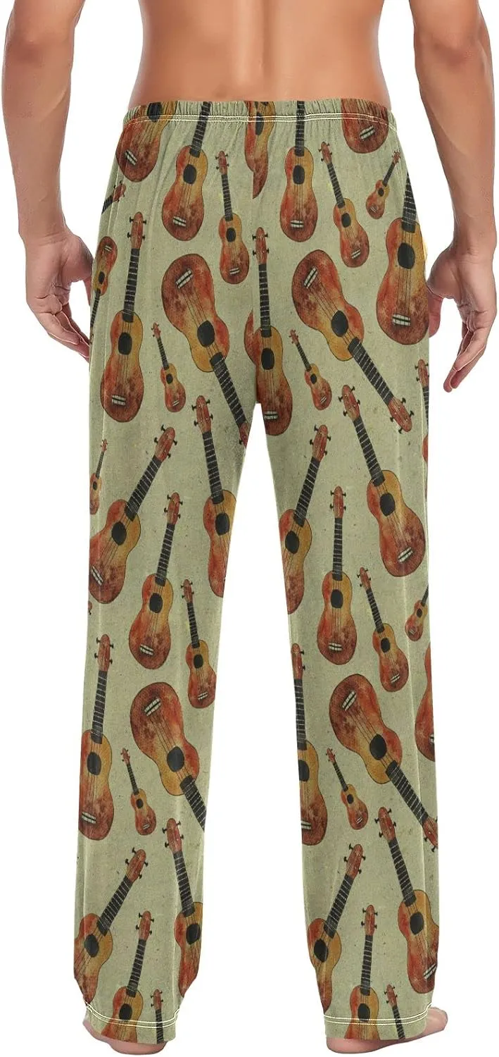 Hawaiian Guitar Ukulele Pattern Men's Pajama Pants Sleepwear Lounge Pajama Bottoms