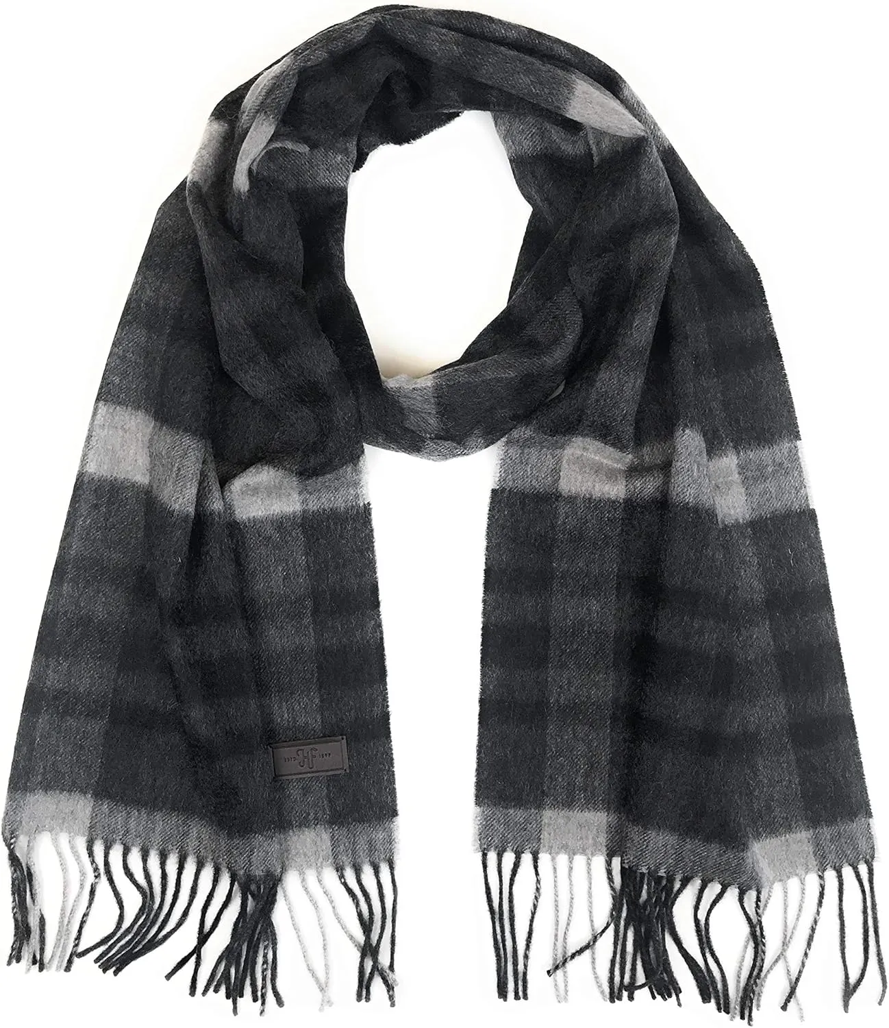 Hickey Freeman Patterned 100% Italian Cashmere Scarf for Men – Ultra-Soft Men’s Winter Scarves, 66-Inches x 12-Inches