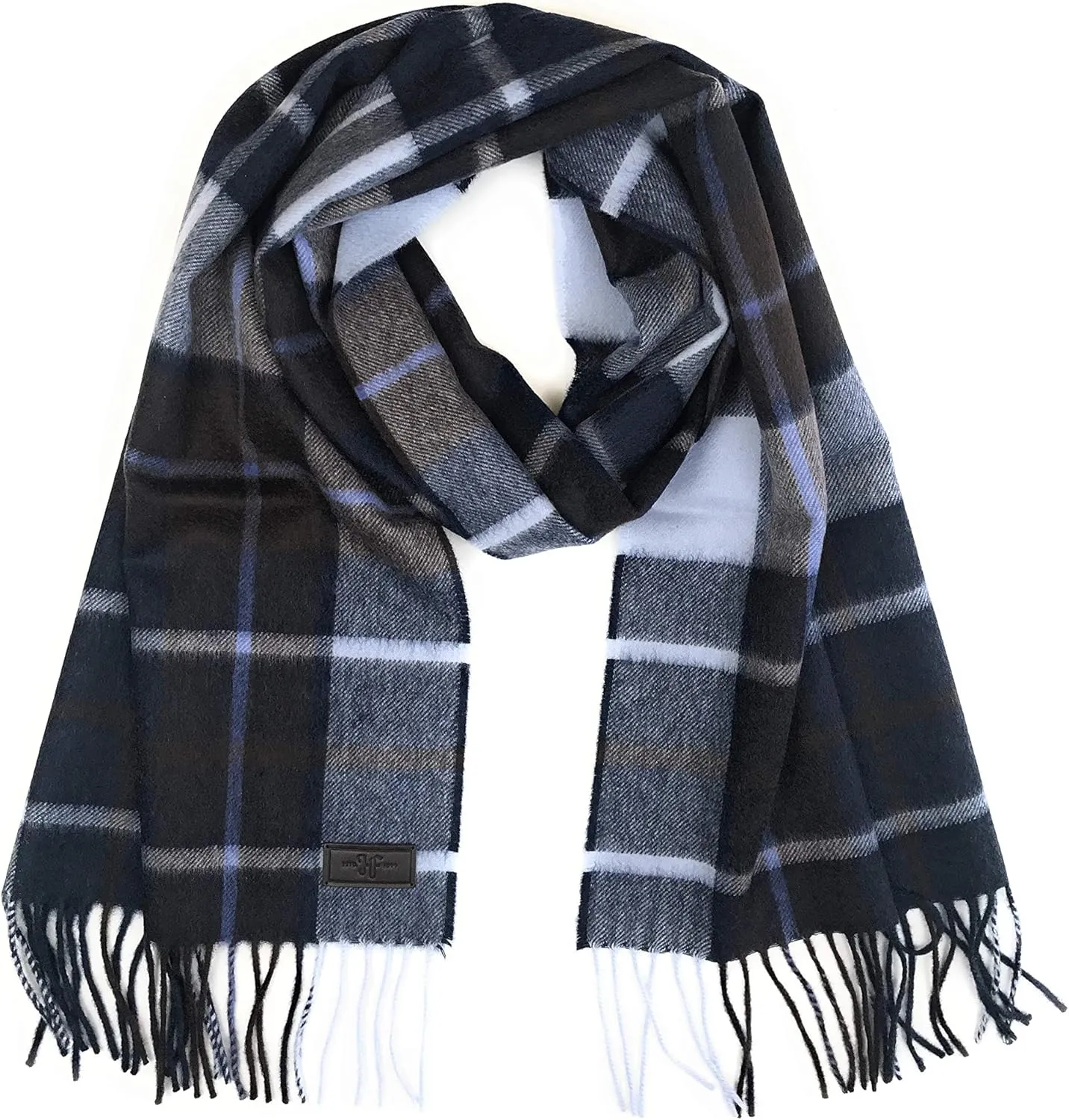 Hickey Freeman Patterned 100% Italian Cashmere Scarf for Men – Ultra-Soft Men’s Winter Scarves, 66-Inches x 12-Inches