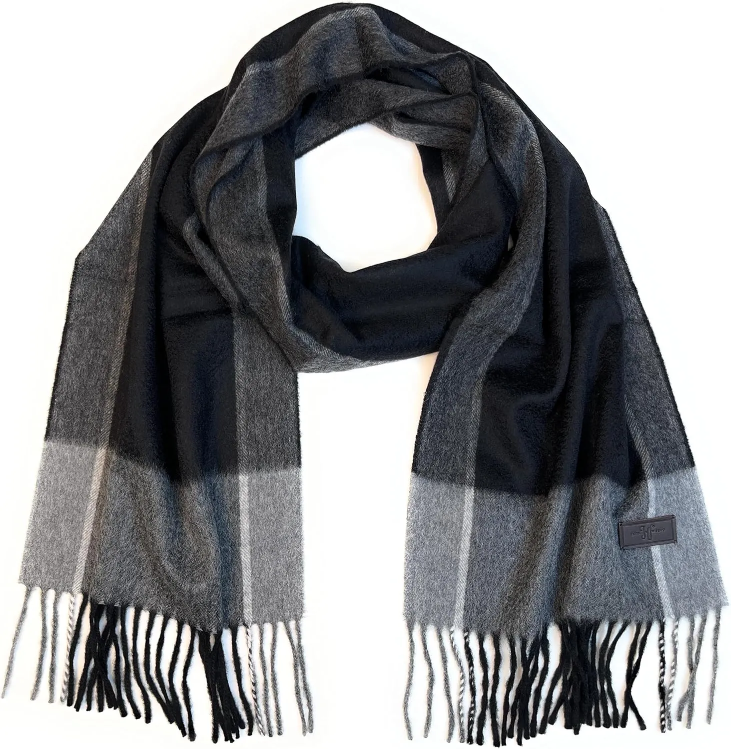 Hickey Freeman Patterned 100% Italian Cashmere Scarf for Men – Ultra-Soft Men’s Winter Scarves, 66-Inches x 12-Inches