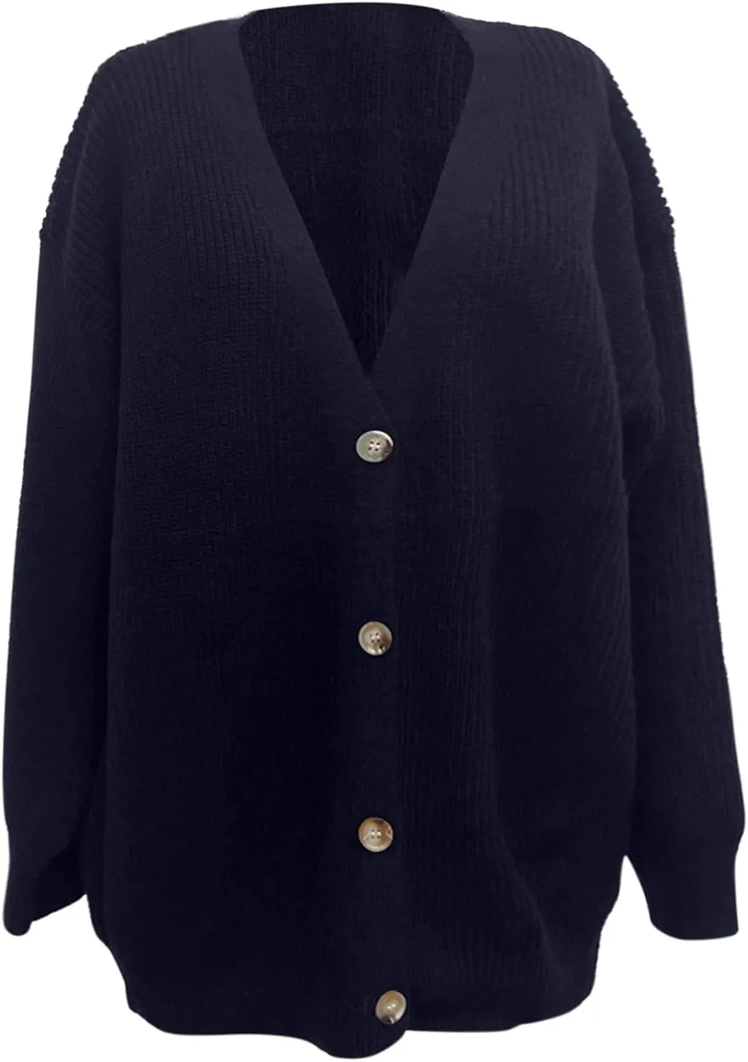 iLH Cardigan Sweaters for Sweater Fall Fashion Oversize Loose Sweater Button down V Neck Solid Outerwear Knitted Coat