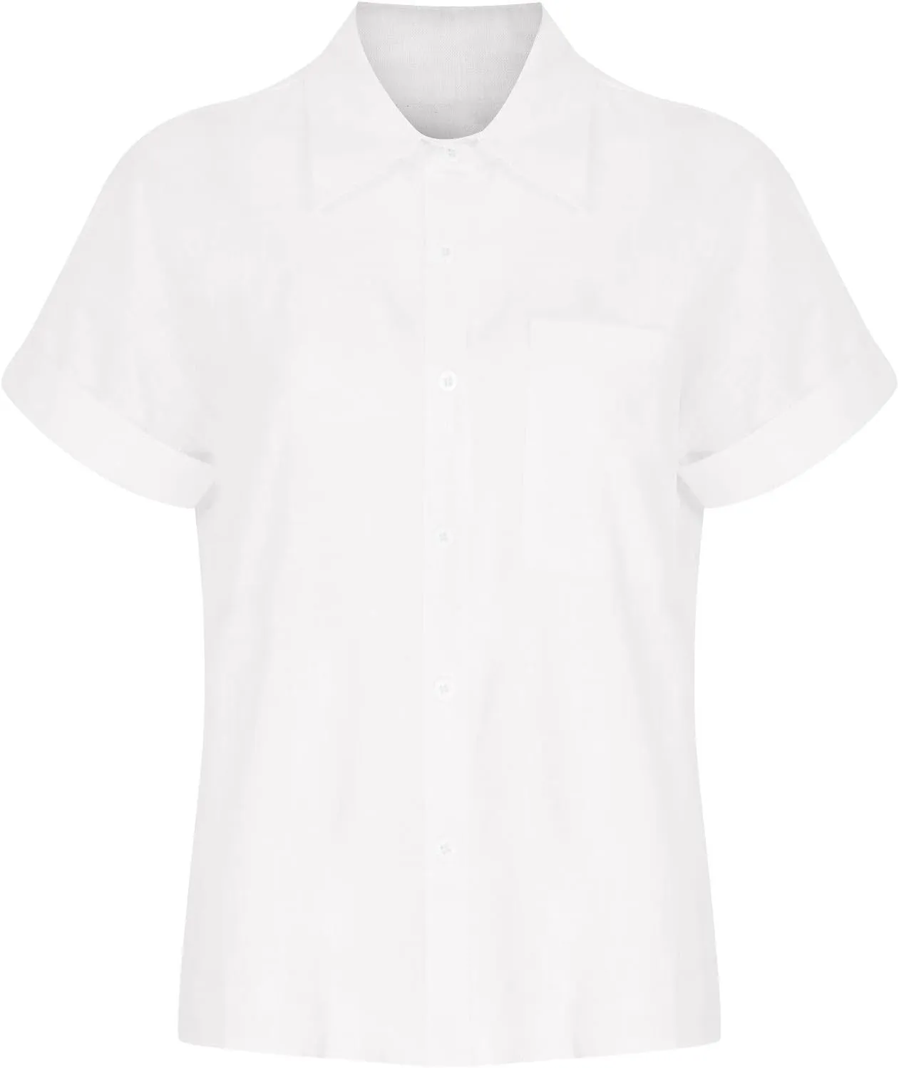JIEMUXIU Summer Tops for Women 2025 Trendy Short Sleeve Cotton Linen Shirt Casual Button Down V Neck Tunic Blouses Outfits
