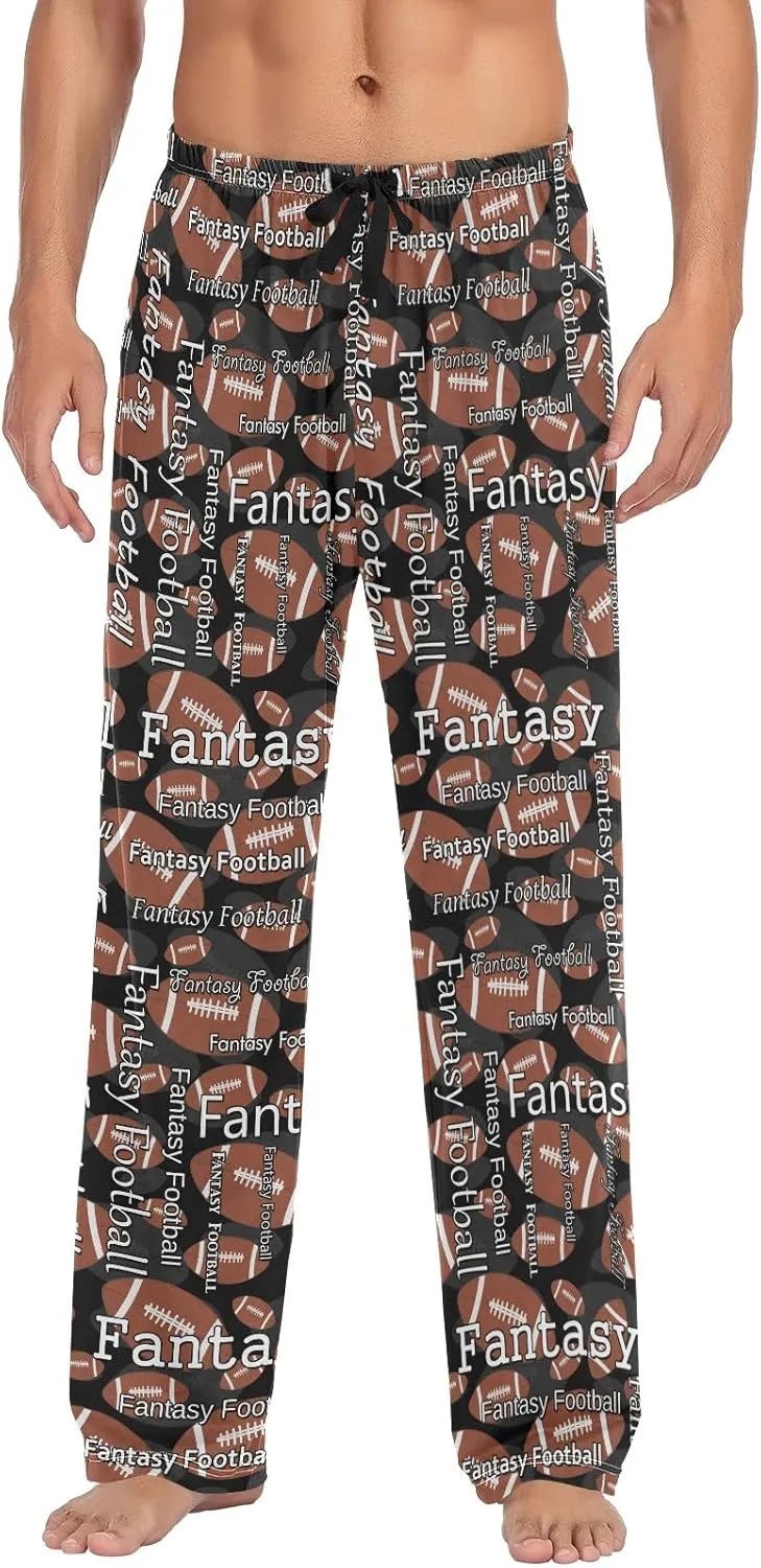 JUNZAN Fantasy Football Pajama Pants for Men Pj Pants Mens Pajama Bottoms S